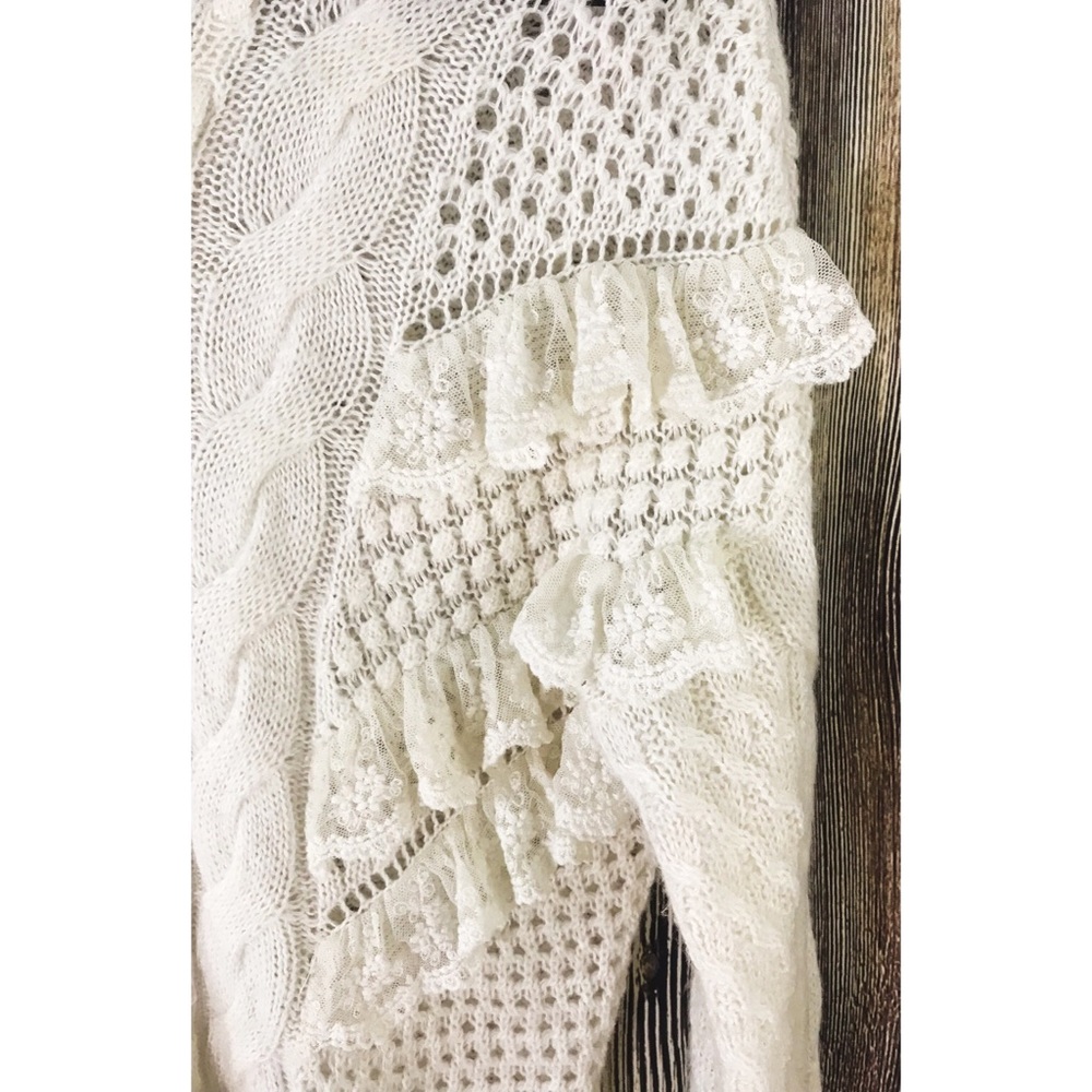 Torn by Ronny Kobo Paige Ruffle Lace Up Sweater - Picture 5 of 7